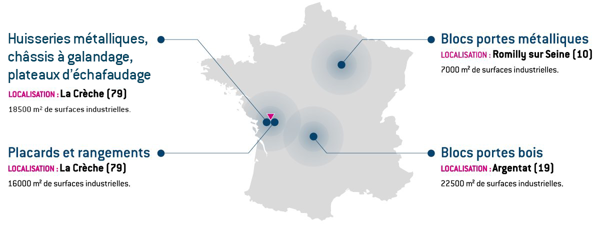 Nos 4 sites de production en France